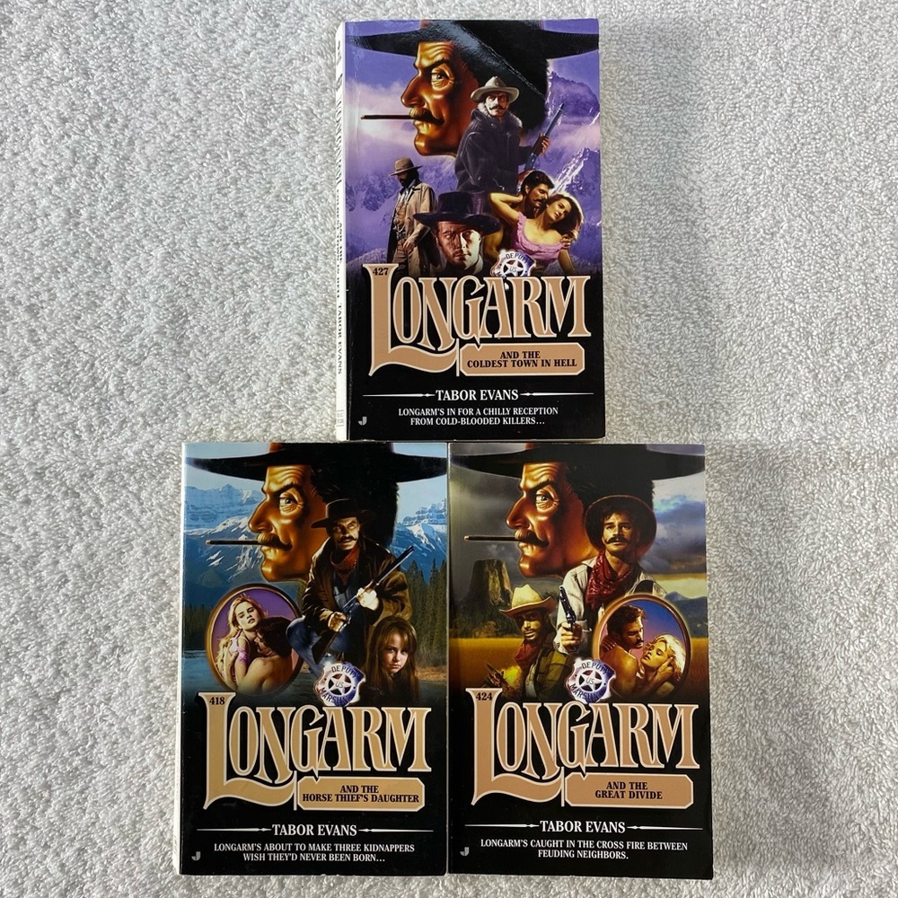Vintage Longarm Action Western Romance Novel x3